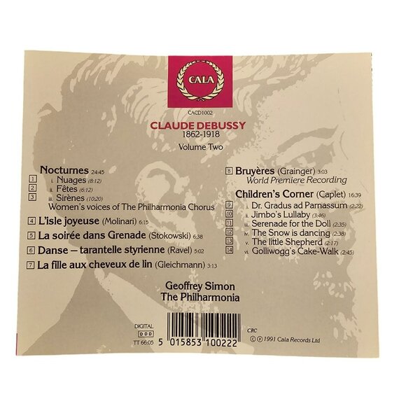Debussy CD Volume Two Geoffrey Simon Philharmonia Chorus Music 1991 37639cd - Picture 2 of 2